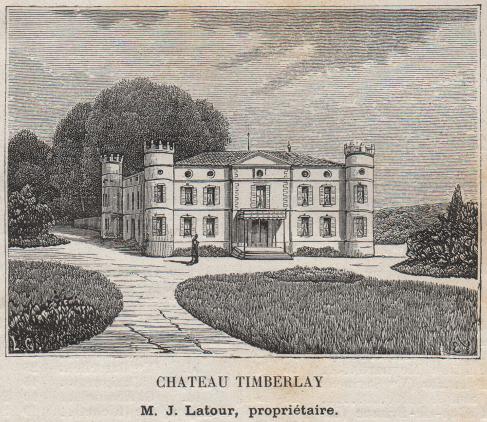 CUBZADAIS. SAINT-ANDRÉ-DE-CUBZAC. Chateau Timberlay. Latour. SMALL 1908 print